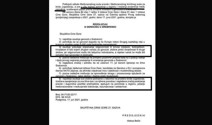rezolucija srebrnica