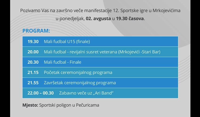 program zavrsne veceri